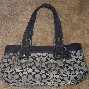 Coach Logo Bag in Navy Blue